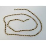 A vintage yellow metal chain, clasp deficient, 4.28g.