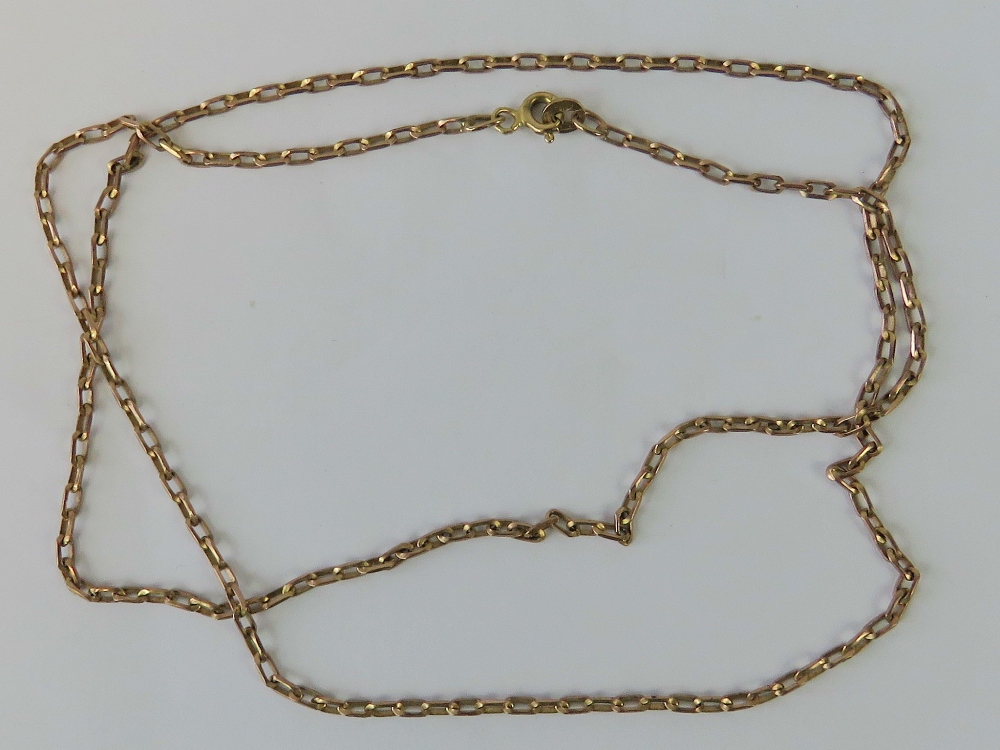 A 9ct gold faceted oval link necklace, hallmarked 375, 56cm in length, 5.4g.