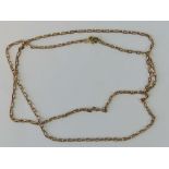 A 9ct gold faceted oval link necklace, hallmarked 375, 56cm in length, 5.4g.