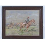 An original pastel depicting Stevenston Point to Point races, 1925, signed lower right W.