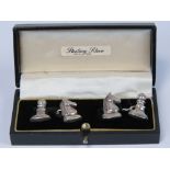 A delightful pair of silver chess themed cufflinks,