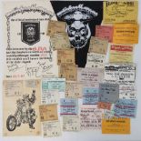 Moterhead ephemera including; leatherette pennant flag, 1980 fan club membership certificate,