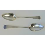 Two George III HM silver Old English pattern table spoons,