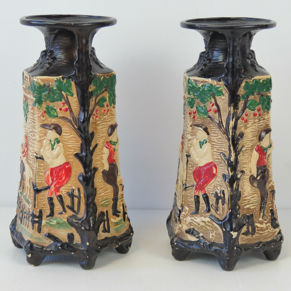 A pair of chalkware hunting themed relie - Image 2 of 4