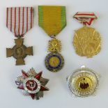 Five medals including German, Soviet and French items.