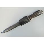 A WWII German Mauser k98 rifle bayonet, 25cm blade marked 44asw and 7122,
