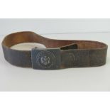 A WWII German Infantry belt with original German Gott Mit Uns (God With Us) buckle.