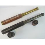 Two British Military Officers telescopes, either Naval or Artillery use,