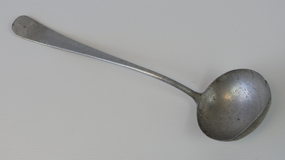 A WWII German Luftwaffe Officers Mess soup ladle having eagle and swastika mark and makers marks