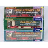 Three Corgi limited edition Eddie Stobart articulated lorries and trailers,