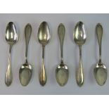 A set of six Sterling silver teaspoons having beaded border, marked 925 Sterling, 4.1ozt.