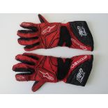 A pair of Alpinestars Tech 1-ZX racing gloves race worn by fourteen times BTCC winner Rob Collard.