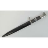 A WWII German Police Mauser parade bayonet with decorative engraving to blade,