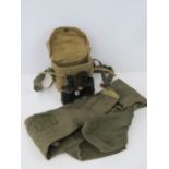 A pair of WWII British military issue binoculars in original case.