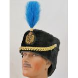 A Post 1953 Royal Air Force Bandsman's Busby with black fur body and crown,