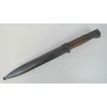 A WWII German Mauser K98 rifle bayonet with scabbard.