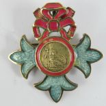 A HM silver enamelled Britannia brooch having 'For God And The Empire' verso,