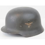 A reproduction WWII German Luftwaffe Infantrymen's helmet having single decal upon,