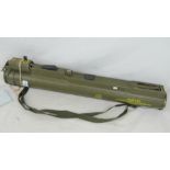 A deactivated Swedish M72 LAW 66mm Rocket Launcher with sights, end cap and carry strap, 24" barrel,