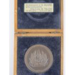 An Israeli Naval medallion in wooden presentation case with plaque engraved ' To Commander J.S.
