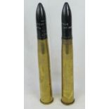 Two British Military 40mm Bofors Anti-aircraft cannon rounds, one is dated 1941,