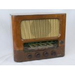 A British Military Officers Mess Marconiphone radio having Royal Engineer insignia upon, short,