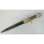 A Swiss M1918 bayonet with original scabbard, guard numbered 999110, with canvas frog,