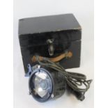 A WWII Royal Navy Morse Code signalling lamp with aim sight having trigger function for a more