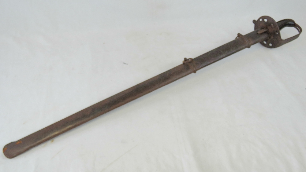 A 1796 British Heavy Cavalry sword, blade marked Dawes G.