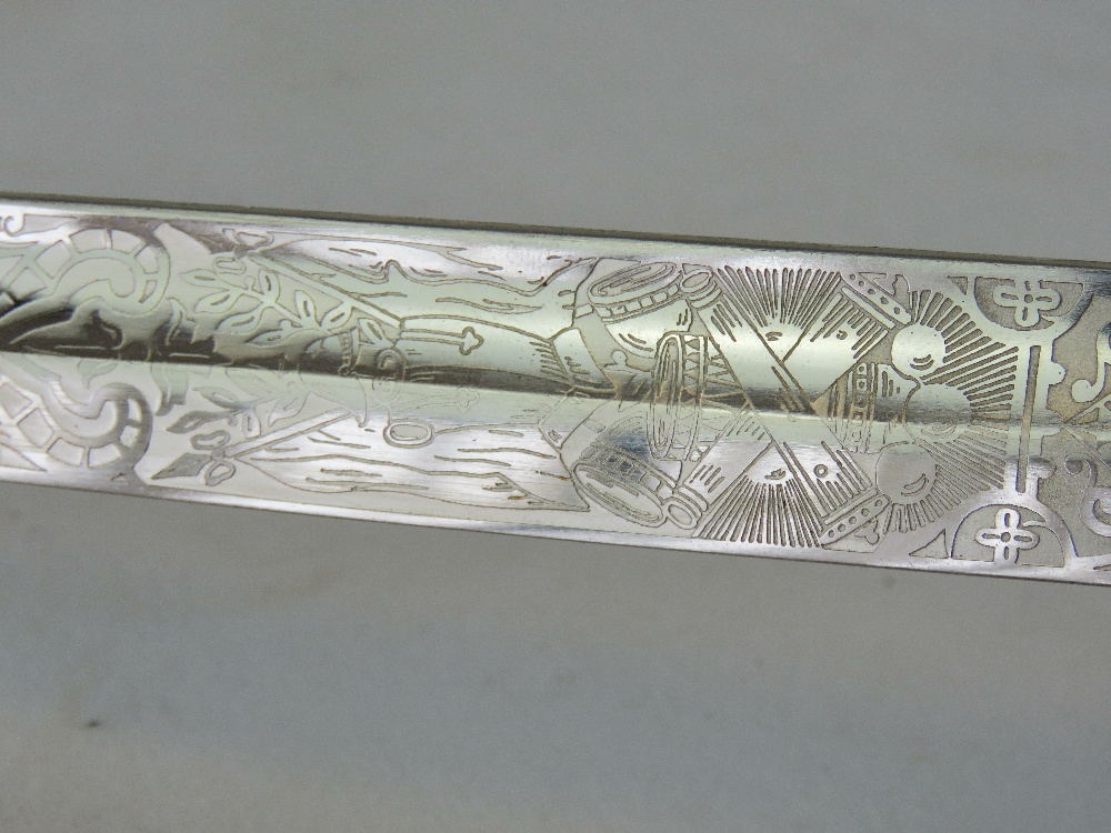 A Military Officers ceremonial sword, the blade having engraving to each side, - Image 6 of 6