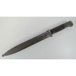 A WWII German K98 bayonet with original scabbard, blade and scabbard numbered 6525 0.