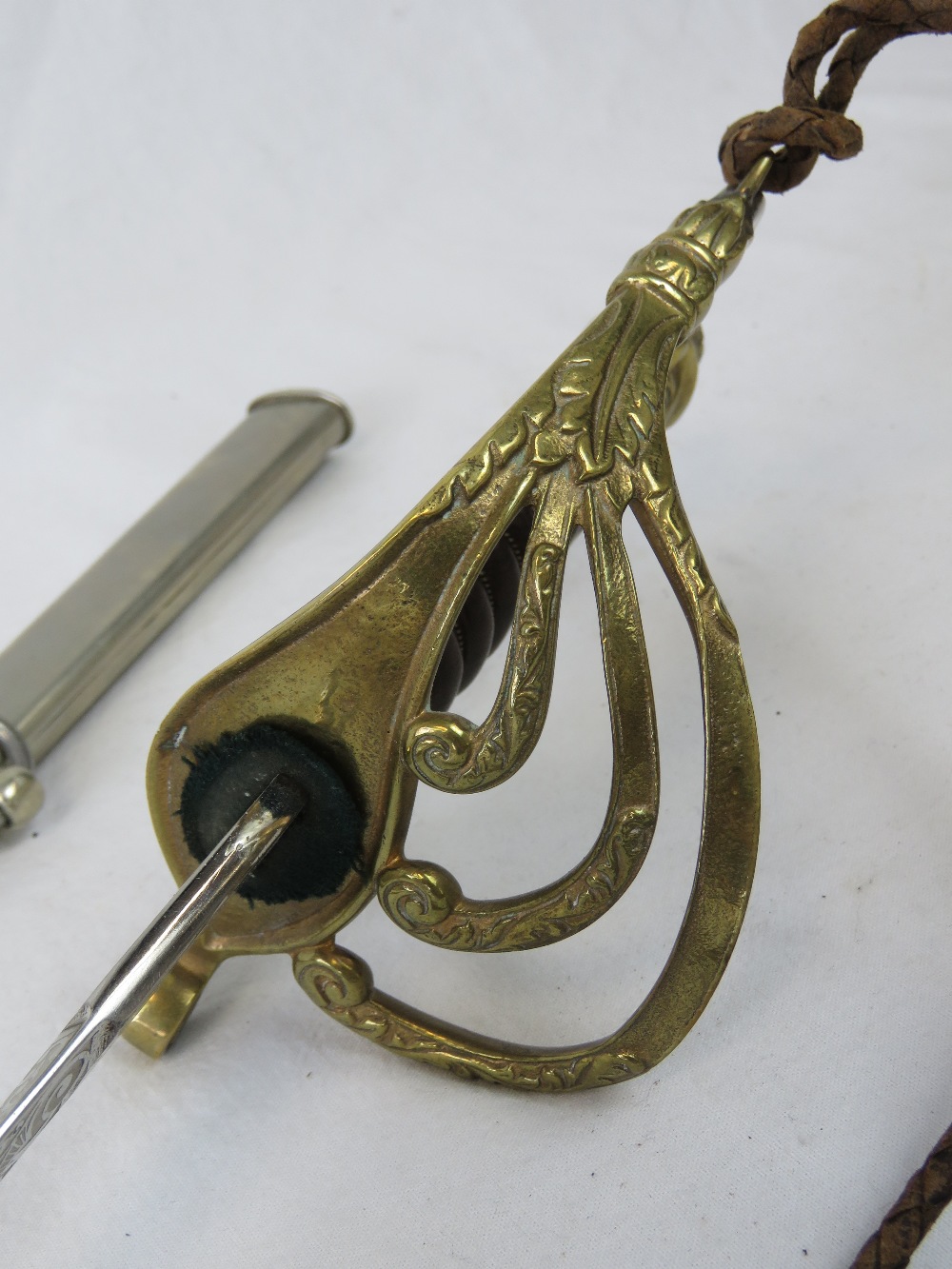 A Military Officers ceremonial sword, the blade having engraving to each side, - Image 3 of 6