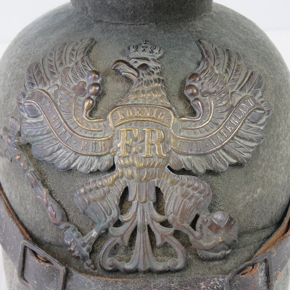 A WWI German Uhlans cavalry helmet dated - Image 3 of 5