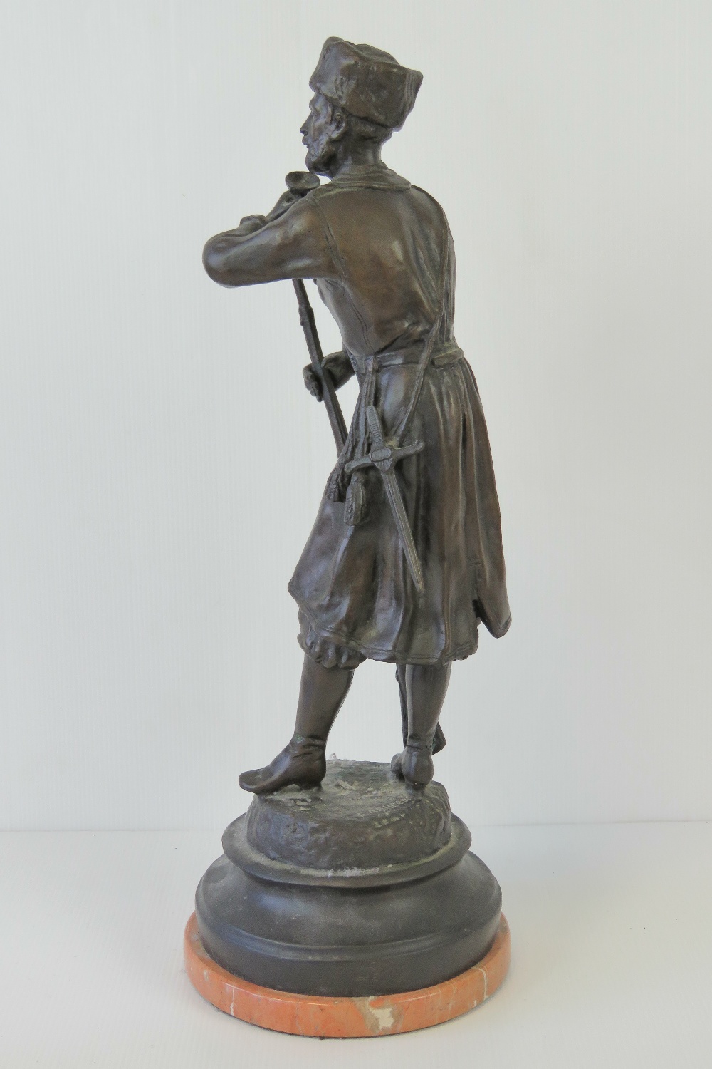 A 19thC bronze sculpture of a Cossack so - Image 2 of 3