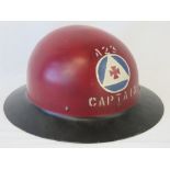 A WWII US Civil Defence Captains helmet