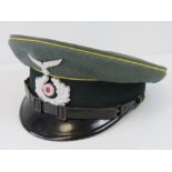 A German army NCO peaked cap, a rare exa