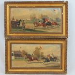 R Bovens, a pair of horse racing scenes,