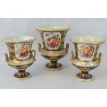 A 19thC Royal Crown Derby garniture set