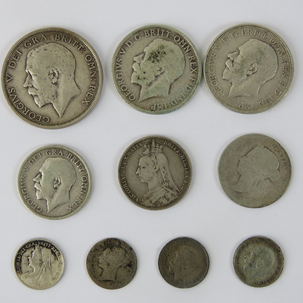 A quantity of full silver coinage (Pre 1