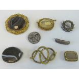 Eight vintage brooches, all a/f, includi