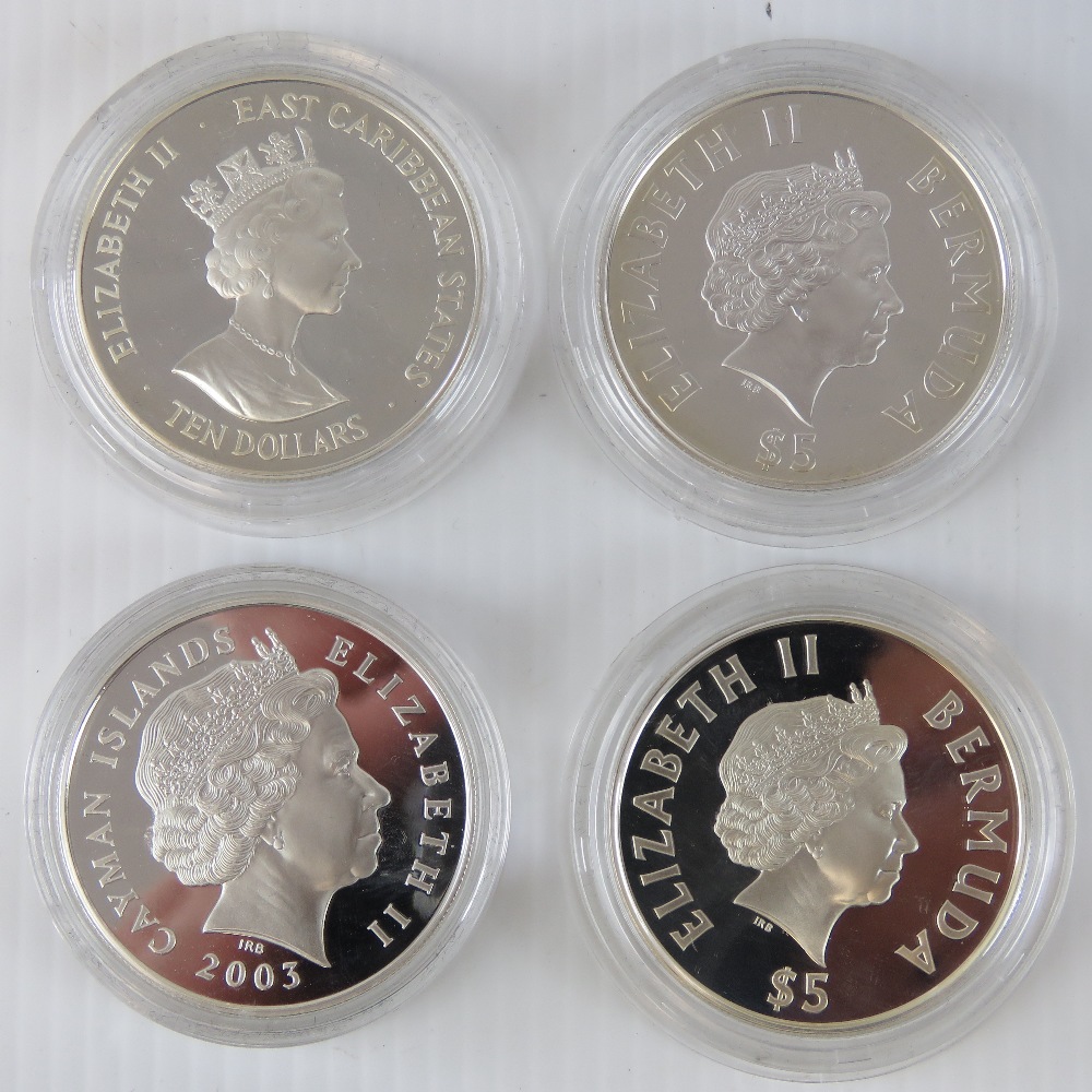 Four silver commemorative coins, mint in - Image 2 of 3