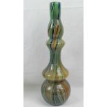 A Murano striped glass gourd type tall vase, 47cm high.