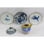 Two 18thC Chinese shallow dishes,