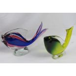 Two large Murano Art Glass fish, each standing 24cm high.