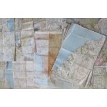 A very large quantity of vintage cloth backed ordinance survey maps of the UK.