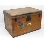 A good vintage Louis Vuitton travel trunk bearing original LV label and stamped 210304,