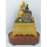 A superb Continental gilt brass mantle clock,