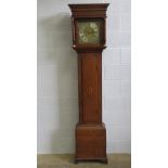 A smart 30 hour striking long case clock, silvered chapter ring, Arabic and Roman numerals,