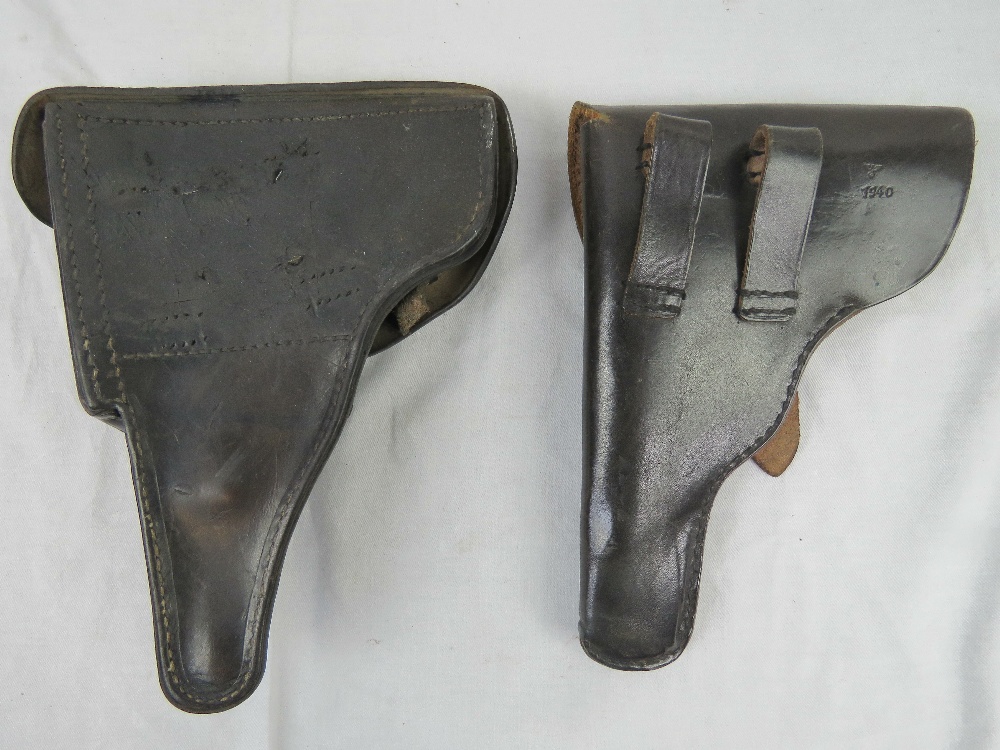 A pair of WWII German Officers Walther P38 pistol holsters; - Image 2 of 4