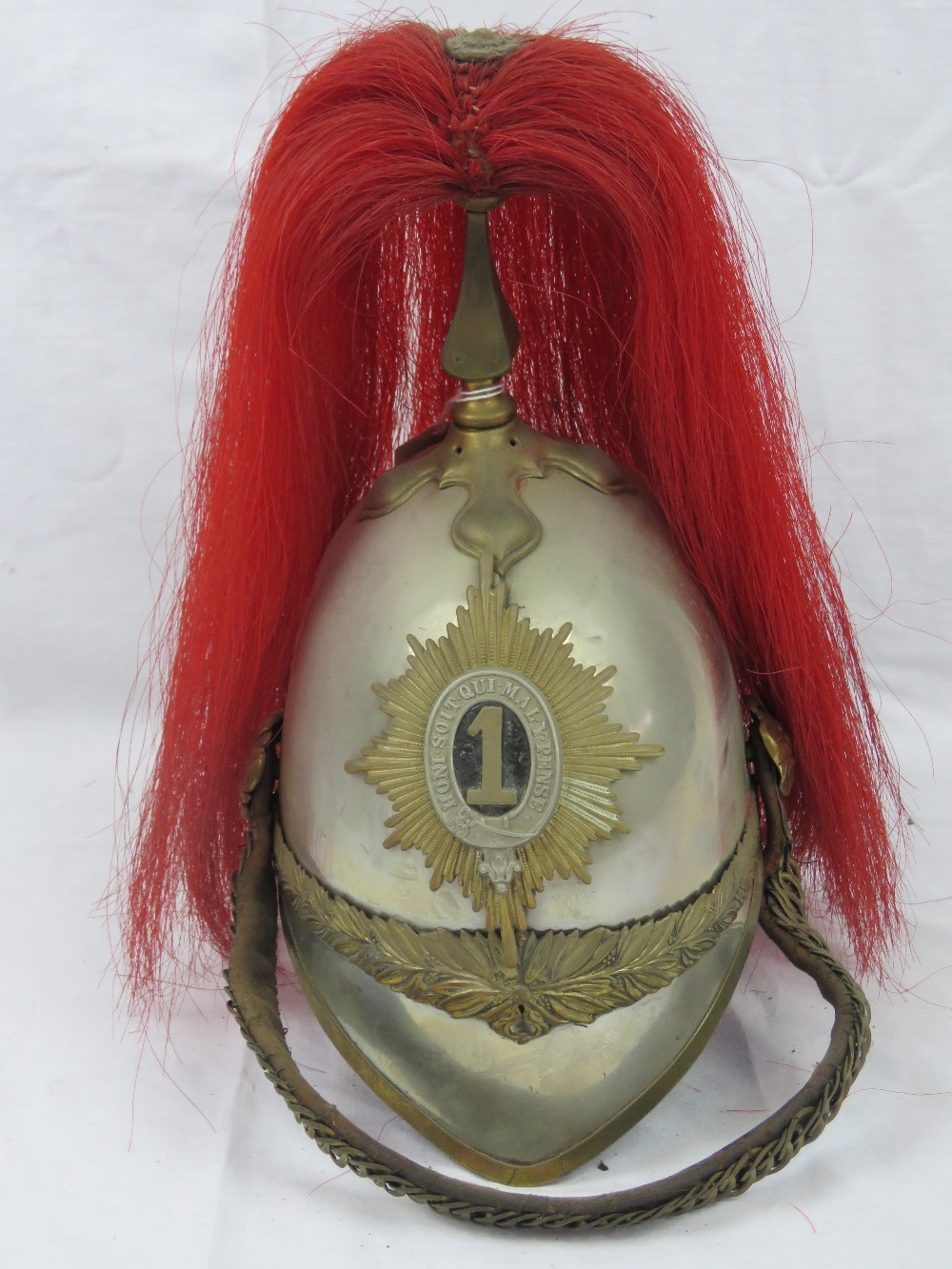 A Victorian Royal Dragoon Guards helmet bearing the number 1 to the shako plate, - Image 5 of 5